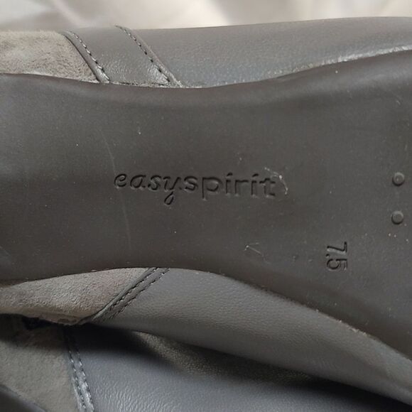 Easy Spirit Women's 7.5 Charcoal Leather Ankle Booties - NWOT - Picture 8 of 9
